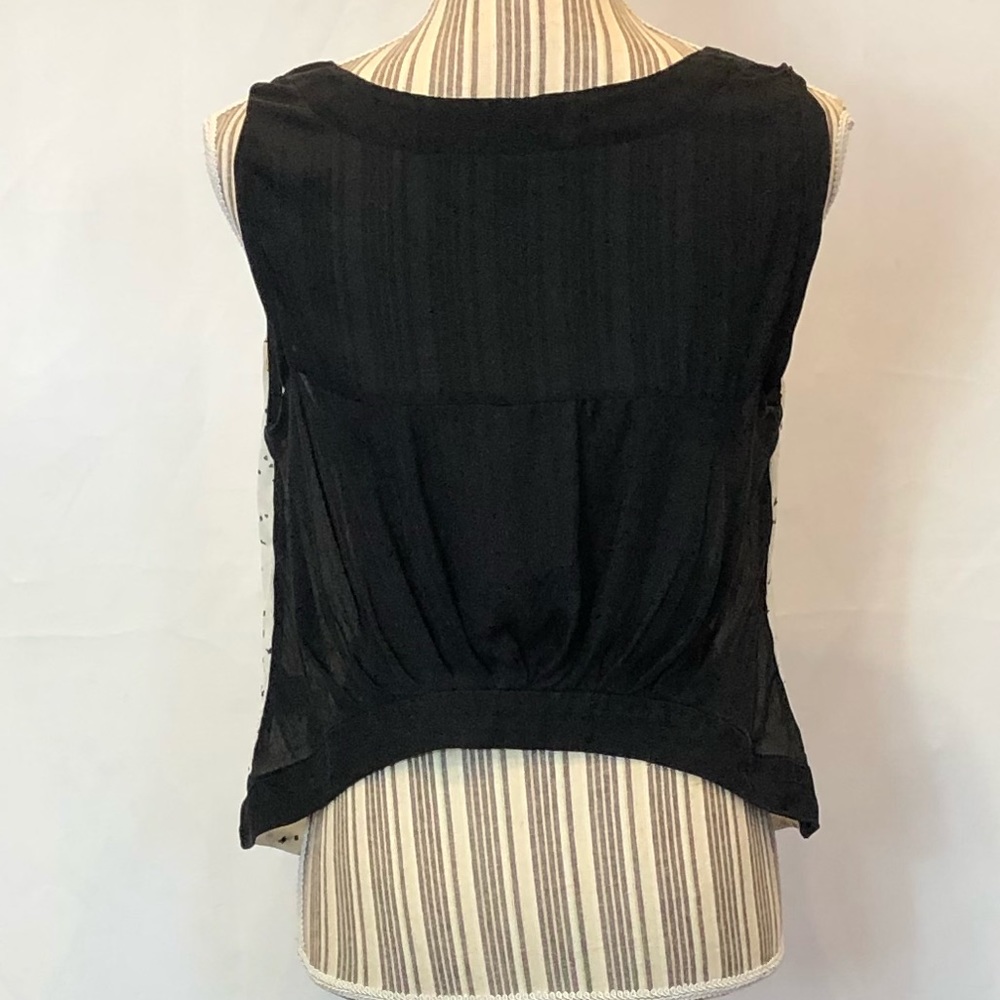 A. L. C. Tiny Bride Print Silk V-Neck Top Size M - image 2